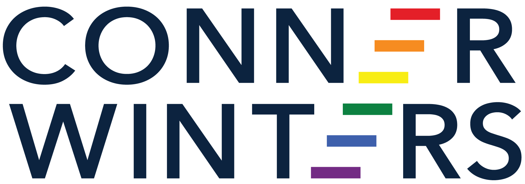 Conner Winters Logo with Rainbow Steps